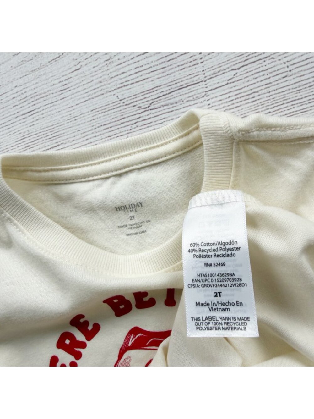 Holiday Time Toddler Long Sleeve Santa Shirt "There Better Be Cookies" NWT 2T - Picture 2 of 3